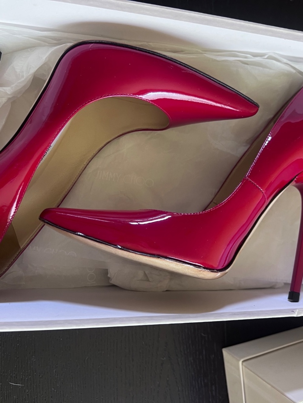 Jimmy Choo Anouk Size  36.5 Patent Leather Red - Picture 2 of 3
